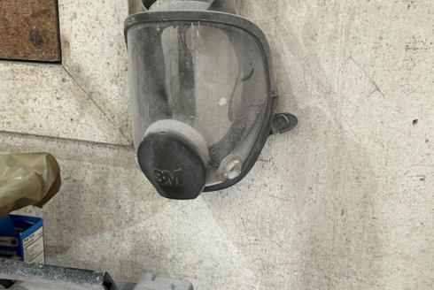 An improperly stored respirator.